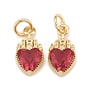 Brass Inlaid Clear Cubic Zirconia Charms KK-A161-29G-2