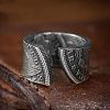 Coin Pattern Zinc Alloy Cuff Rings for Men FS-WG4E0D0-01-2