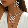 Alloy Hollow Flower Pendant Necklaces & Dangle Earrings Sets FS-WG0DA6E-02-2