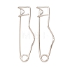 Iron Wave Safety Pin Brooch Findings JEWB-Z050-01P-03-1