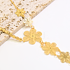 Vintage Brass Carved Hollow 6-Petal Flower Hand Chain Ring Bracelets for Women FB4811-2-3