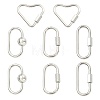 8Pcs 4 Styles 304 Stainless Steel Screw Carabiner Lock Charms STAS-FS0002-38-1