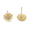 Brass Micro Pave Clear Cubic Zirconia Stud Earrings EJEW-R016-26G-08-4