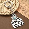 Cowhide Leather & Alloy Keychain KEYC-YW00093-01-1