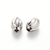 Tarnish Resistant 201 Stainless Steel Corrugated Beads STAS-S103-16B-P-2