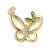 Brass Micro Pave Clear Cubic Zirconia Pendants LS-KK-U005-01K-G-1