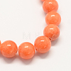 Natural Dyed Yellow Jade Gemstone Bead Strands G-R271-8mm-Y31-2