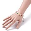 Flower Shape Braided Bead Bracelet BJEW-TA00039-04-2