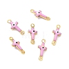 Brass Enamel Connector Charms KK-J302-08G-01-2