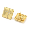 Rack Plating Brass Micro Pave Clear Cubic Zirconia Stud Earrings EJEW-I313-10G-02-2