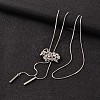 Sheep Long Adjustable Alloy Rhinestone Lariat Necklaces NJEW-F194-04P-2