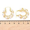 Twist Brass & ABS Plastic Pearl Hoop Earrings EJEW-P336-05G-5