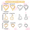 120Pcs 6 Style Stainless Steel Open Heart Charms STAS-SC0003-97-2