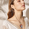 Bohemian Style Leaf Alloy & Wood Pendant Necklaces & Dangle Earrings Sets SJEW-CL0001-03-5