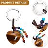 2Pcs 2 Style Natural Gemstone Keychain KEYC-CA0001-21-5