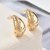 Teardrop Brass Micro Pave Clear Cubic Zirconia Stud Earrings EJEW-K286-07G-01-2