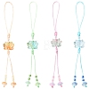 12Pcs 4 Colors Handmade Lampwork with Transparent Glass Bead Pendant Decorations HJEW-YW00464-1