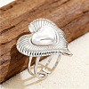 304 Stainless Steel Pave Imitation Pearl Cuff Open Rings RJEW-T037-04P-1
