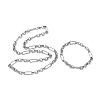 304 Stainless Steel Paperclip & Rolo Chain Necklace and Bracelet Set SJEW-D091-02P-2