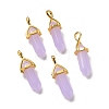 Luminous/Glow Bullet Glass Pointed Pendants GLAA-K058-01G-04-1