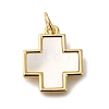 Brass Micro Pave Cubic Zirconia Pendants KK-R002-09G-1