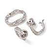 Brass Micro Pave Clear Cubic Zirconia Fold Over Clasps KK-D259-08A-P-2
