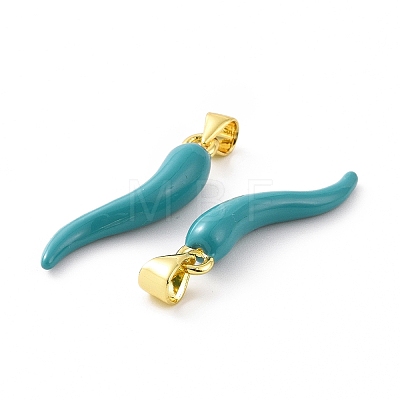Rack Plating Brass Enamel Charms KK-C008-19G-02-1