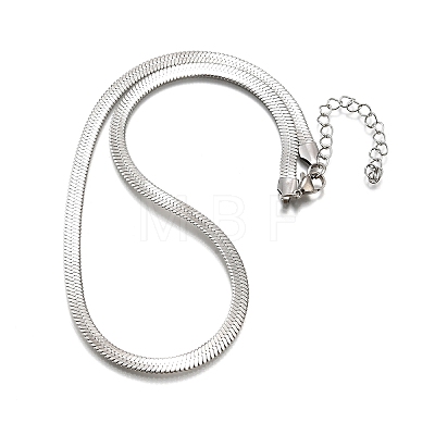 Non-Tarnish 201 Stainless Steel Herringbone Chain Necklaces NJEW-M187-06P-1