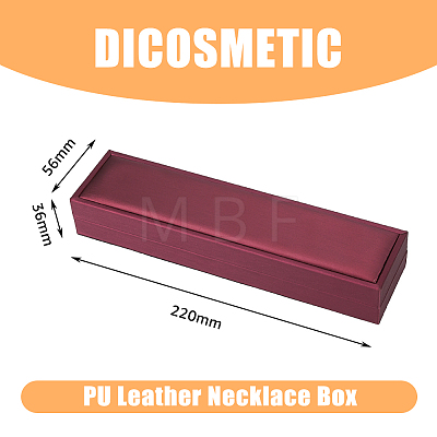 Rectangle PU Leather Necklace  Storage Boxes with Velvet Inside CON-WH0094-31D-01-1