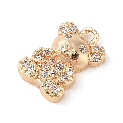 Brass with Clear Cubic Zirconia Charms KK-N256-25D-G-1