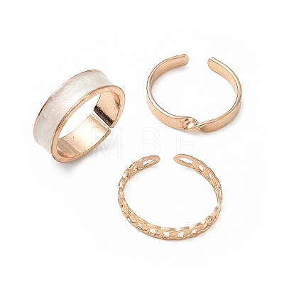 3Pcs Alloy Enamel Cuff Open Rings Set AL-CBAB7F6-01G-1