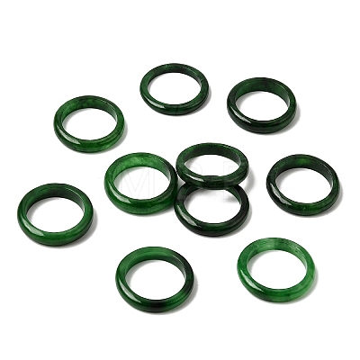 Natural Myanmar Jade Dyed Finger Ring RJEW-C160-01B-1
