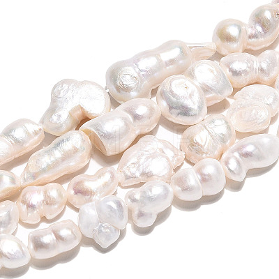 Natural Baroque Keshi Pearl Beads Strands PEAR-E016-014A-1