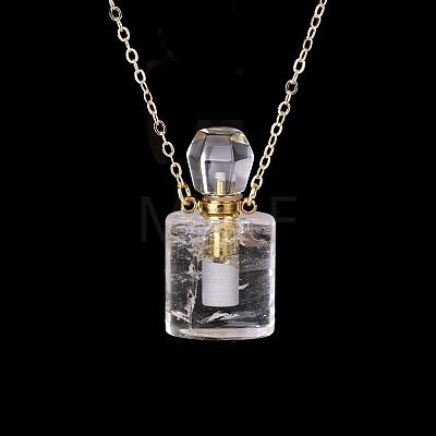 Natural Quartz Crystal Perfume Bottle Pendant Necklace PW-WG2A891-22-1