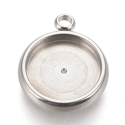 Non-Tarnish 304 Stainless Steel Pendant Cabochon Settings LS-X-STAS-K202-03D-P-1
