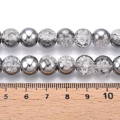 Electroplated Crackle Glass Beads Strands X-EGLA-N014-10mm-03-1