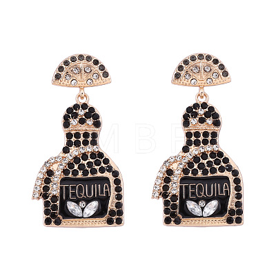 Zinc Alloy Rhinestone Dangle Stud Earrings FS-WG8FD93-06-1