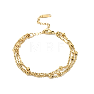 304 Stainless Steel Multi-strand Bracelets BJEW-C110-03G-1