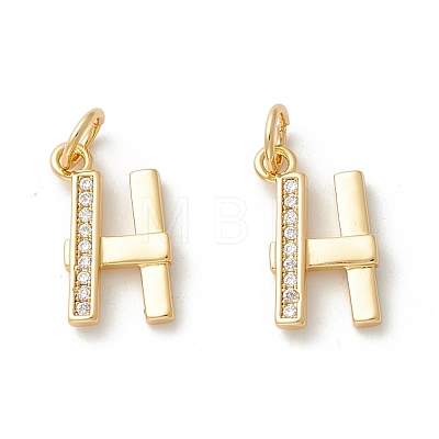 Rack Plating Eco-friendly Brass Micro Pave Clear Cubic Zirconia Charms KK-D072-01G-H-NR-1