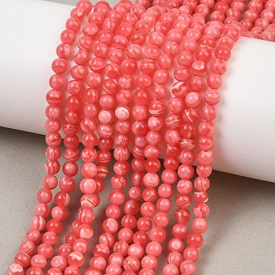 Dyed Synthetic Rhodochrosite Beads Strands GG-CBA0389-A03-4mm-1
