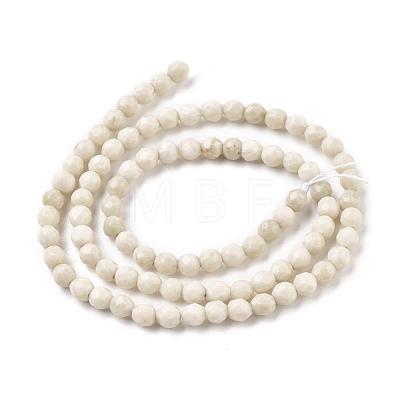 Natural Fossil Round Bead Strands G-O151-02-4mm-1