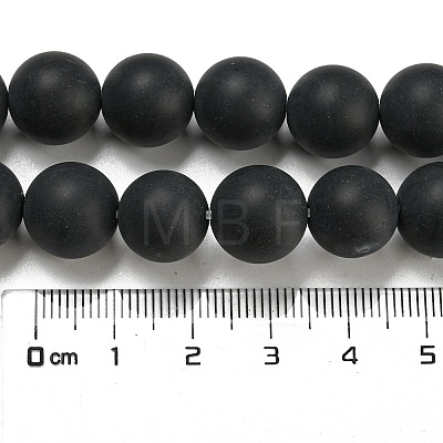 Grade A Natural Black Agate Beads Strands G447-6-1