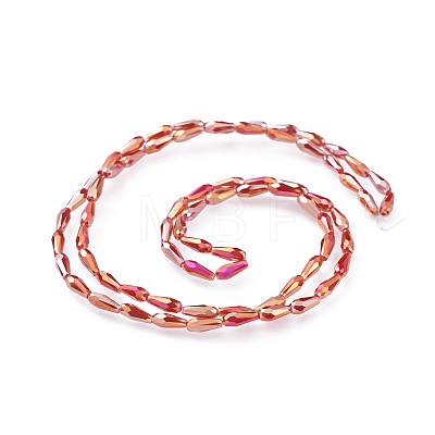 Electroplated Opaque Glass Beads Strands EGLA-L015-FR-B07-1