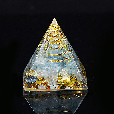 Orgonite Pyramid Resin Display Decorations G-PW0005-05F-1