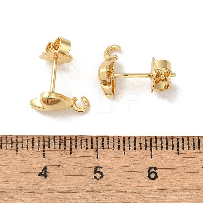 Rack Plating Brass Studs Earrings Findings EJEW-H004-04G-1