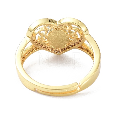 Heart Rosary Real 18K Gold Plated Rings for Girl Women Gift ZIRC-C021-06G-1