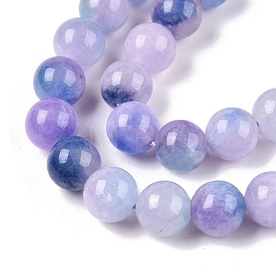 Dyed Natural White Jade Beads Strands G-T138-10mm-210-13-1