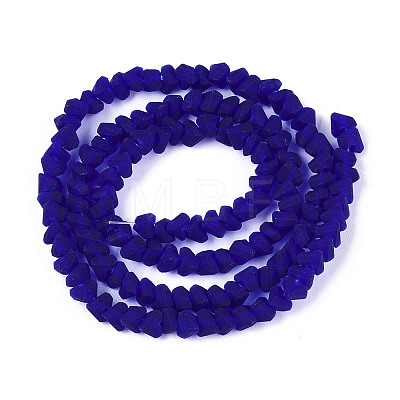 Frosted Transparent Glass Beads Strands GLAA-N016-4mm-03-1