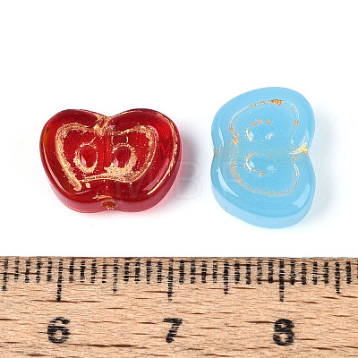 Baking Paint and Golden Metal Enlaced Glass Beads DGLA-T004-26M-1