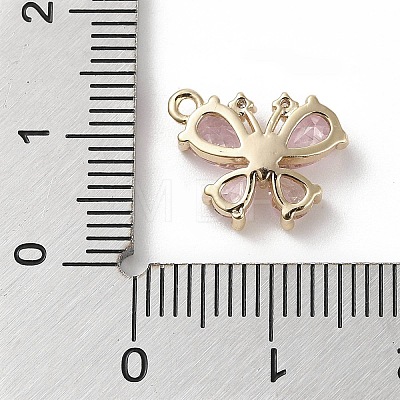 Brass Micro Pave Cubic Zirconia Charms X-KK-G491-28G-03-1
